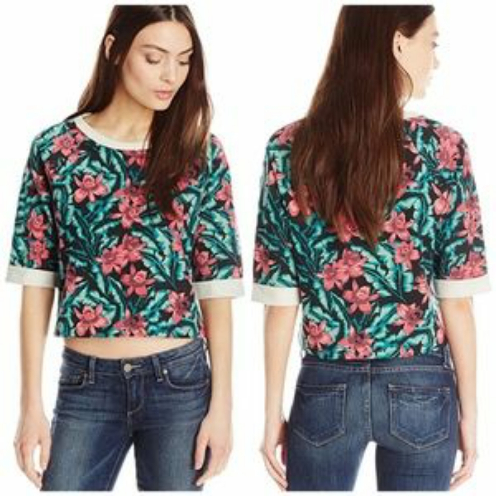 MinkPink Sundown Jungle Cropped Top Size Medium